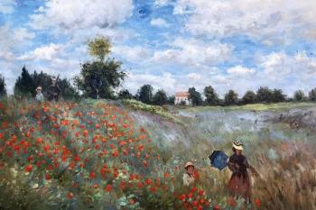 Copy of the painting by Claude Monet. Field of poppies at Argenteuil. Kamskij Savelij