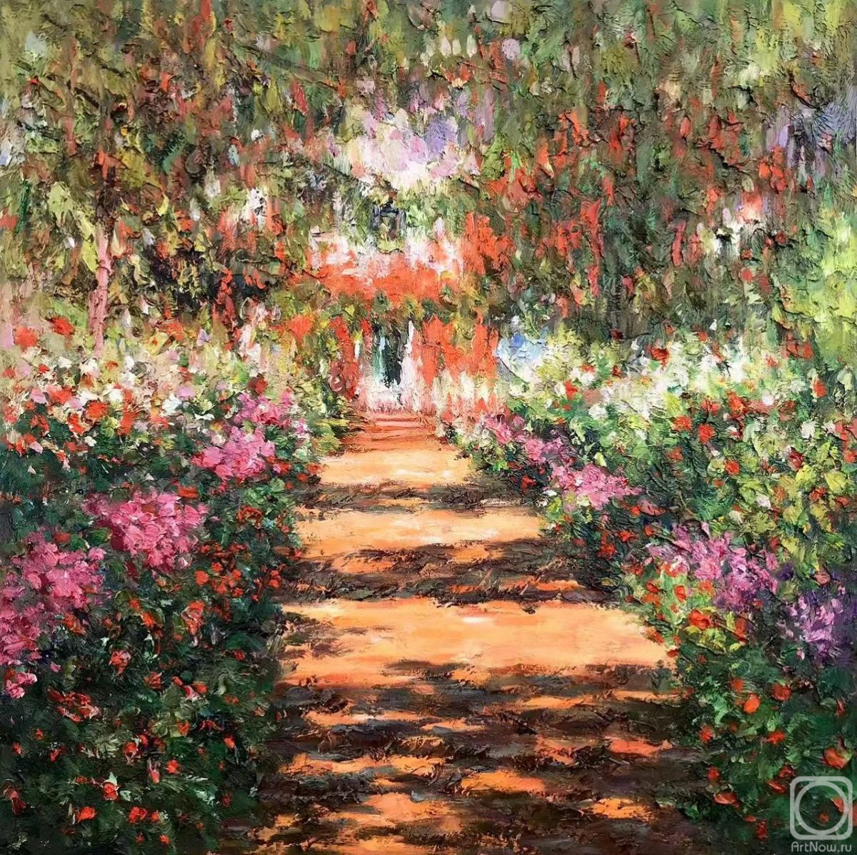 Kamskij Savelij. Path in Monet's garden. Giverny, 1900, copy of Claude Monet's painting