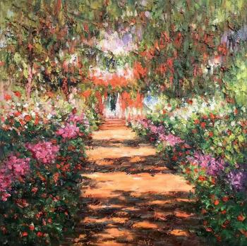 Path in Monet's garden. Giverny, 1900, copy of Claude Monet's painting. Kamskij Savelij
