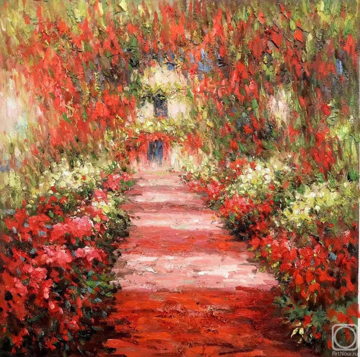 Kamskij Savelij. A copy of Claude Monet's painting Path in the Garden