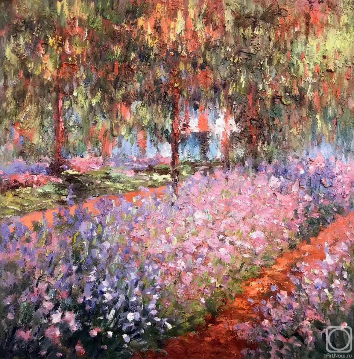 Kamskij Savelij. A copy of the painting by Claude Monet. The Artist's Garden in Giverny