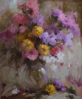 Phloxes and golden balls (Bouquet Phloxes). Burtsev Evgeny
