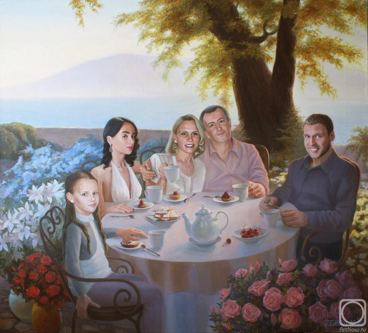 Русское семейное с сюжетом. Семейный портрет. Семейный портрет живопись современная. Картина семья. Картина за столом.