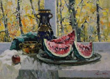 Painting Still life with a water melon. Malykh Evgeny