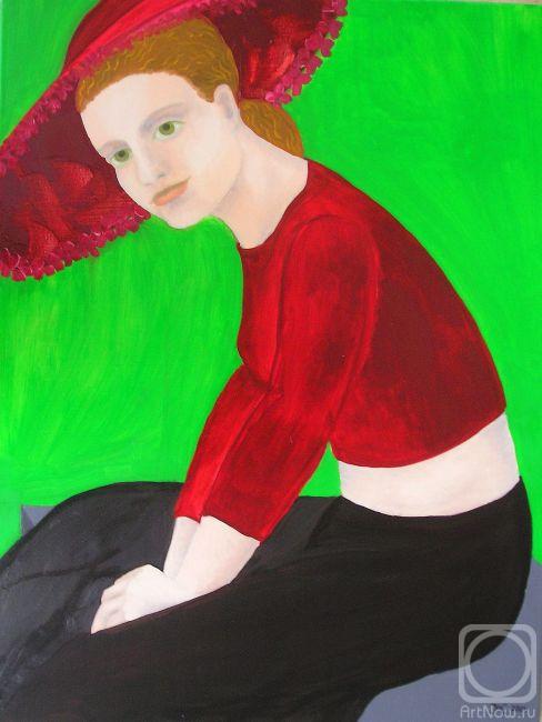 Adamovich Janna. YOUNG WOMAN IN RED HAT