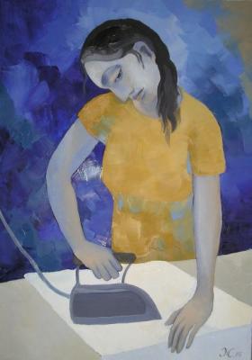 WOMAN ironing. Adamovich Janna