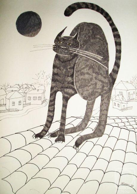 Adamovich Janna. CAT ON THE ROOF