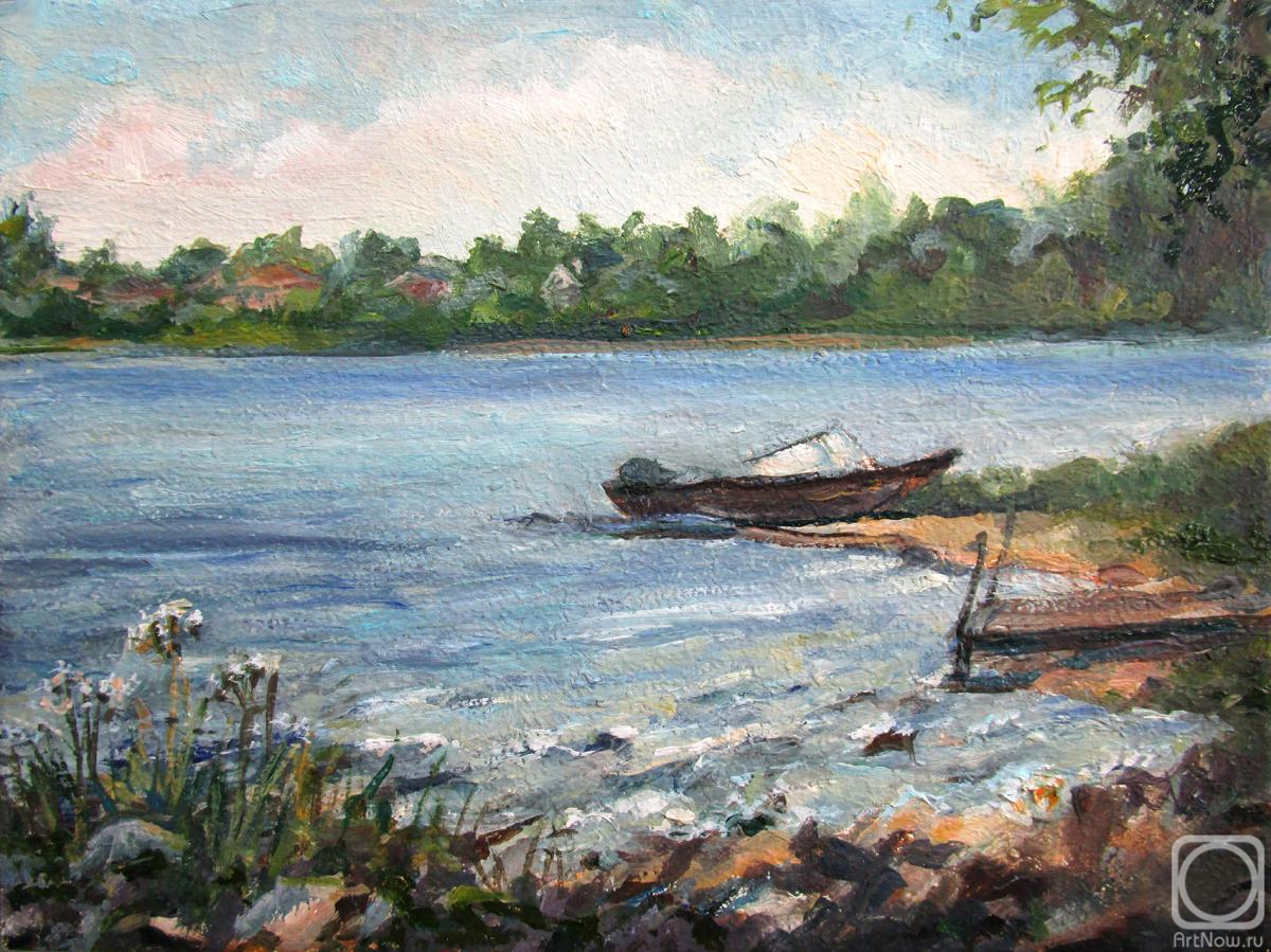 Serova Aleksandra. Boat on the river