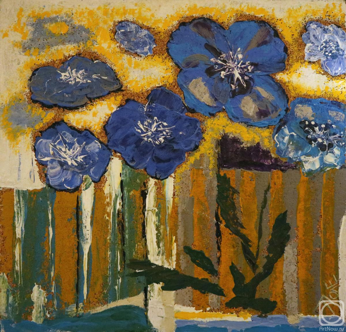 Polischuk Olga. An abstraction. Blue poppies