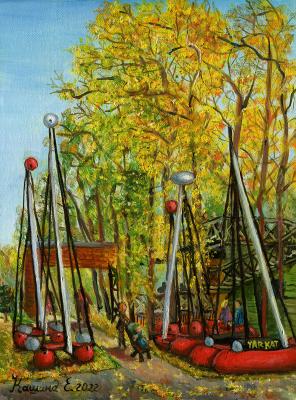 The Autumn Regatta. Catamarans on Lake Senezh (Walk On The Lake). Kashina Eugeniya