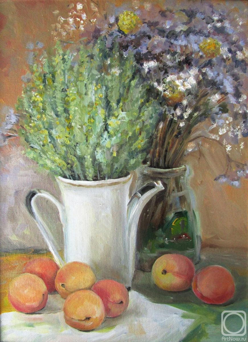 Serova Aleksandra. Still life with flowers and fruits