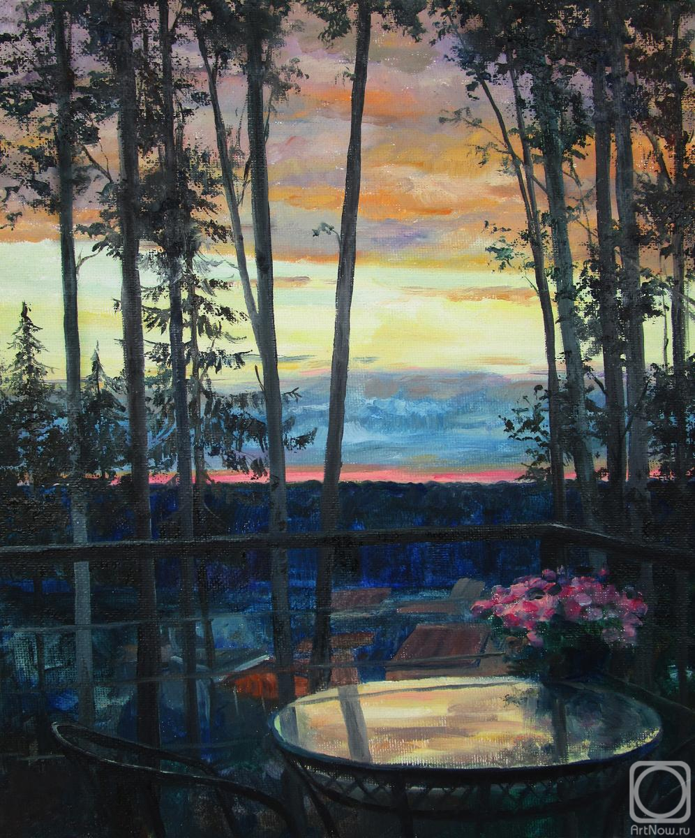 Serova Aleksandra. Terrace at sunset