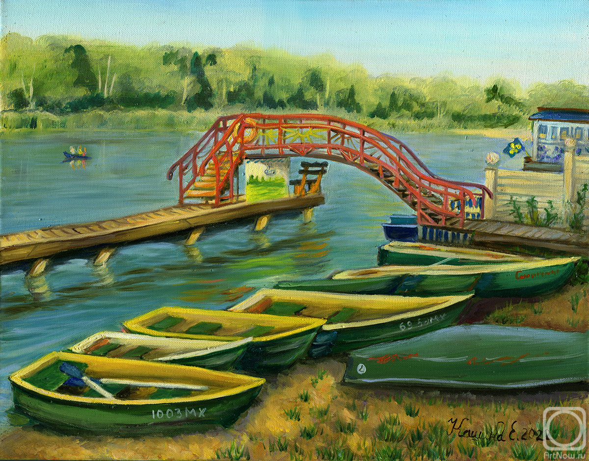Kashina Eugeniya. The Bridge at the boat station, Senezh lake, Moscow region