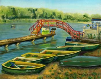 The Bridge at the boat station, Senezh lake, Moscow region (The Lake Senezh). Kashina Eugeniya