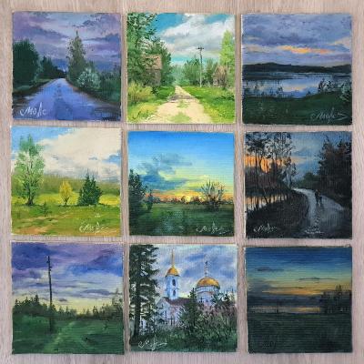 Set of miniatures "Small things in the country". Multiptych. Movsisyan Tigran