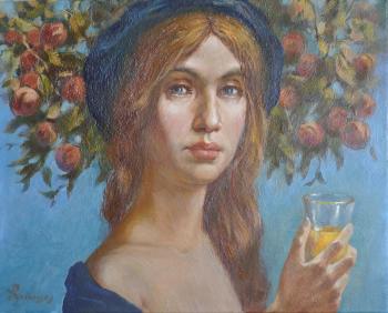 Lady wit ha glass of juice. Rozhansky Anatoliy