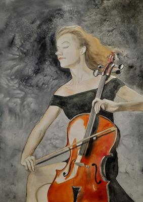 Girl with cello (Girl With A Cello). Zozoulia Maria