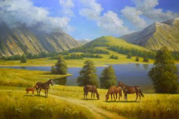 Altai open spaces (Altai Horses). Grokhotova Svetlana