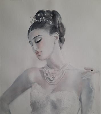 Portrait (White Beads). Zozoulia Maria