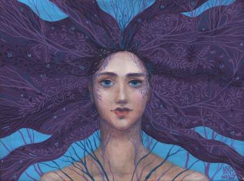 Primavera, Spring Goddess Fantasy Surreal Portrait (Celtic Goddess). Horoshih Yuliya