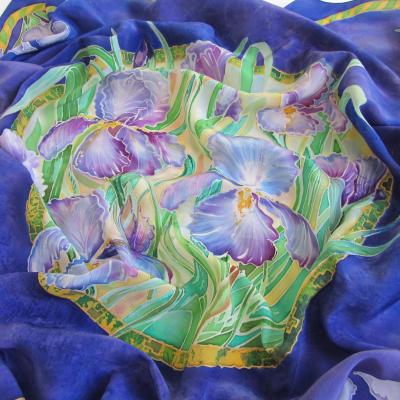 Silk scarf Irises