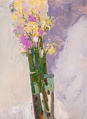 Bouquet of orchids in a glass vase