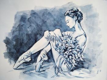Ballerina with a bouquet of flowers. Rodionova Svetlana