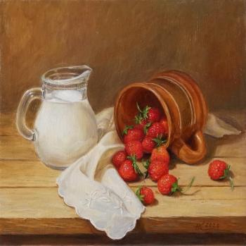 Strawberry with milk. Korbuh Nataliya