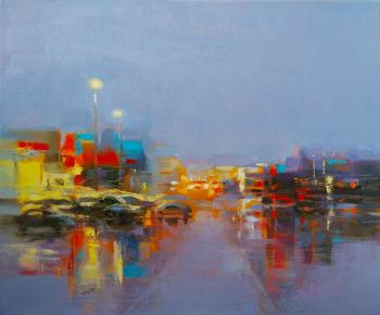 The rain on the square (Reflections Of Lights). Bugaenko Tatiana