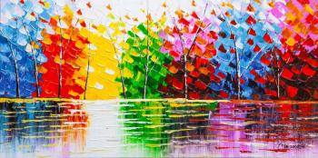 Trees near the water. Multi-colored (The Trees Near The Water). Vevers Christina