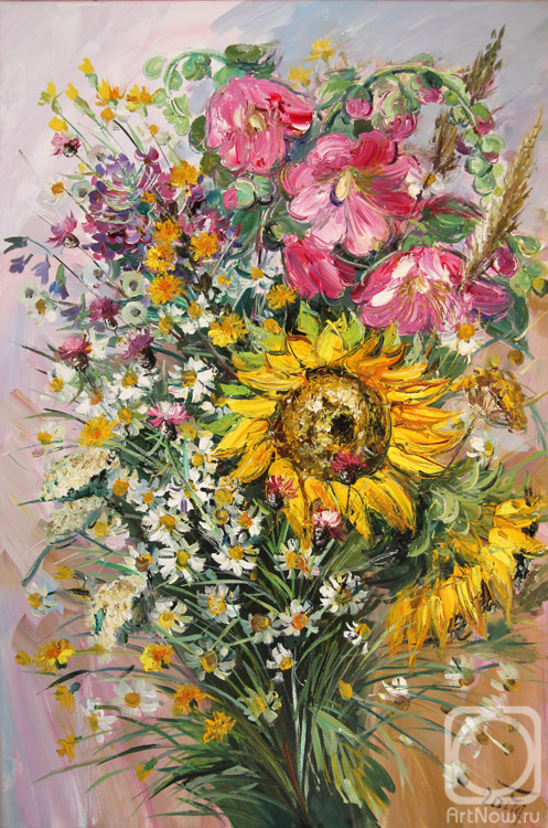 Gaifullina Elena. Bouquet with sunflower