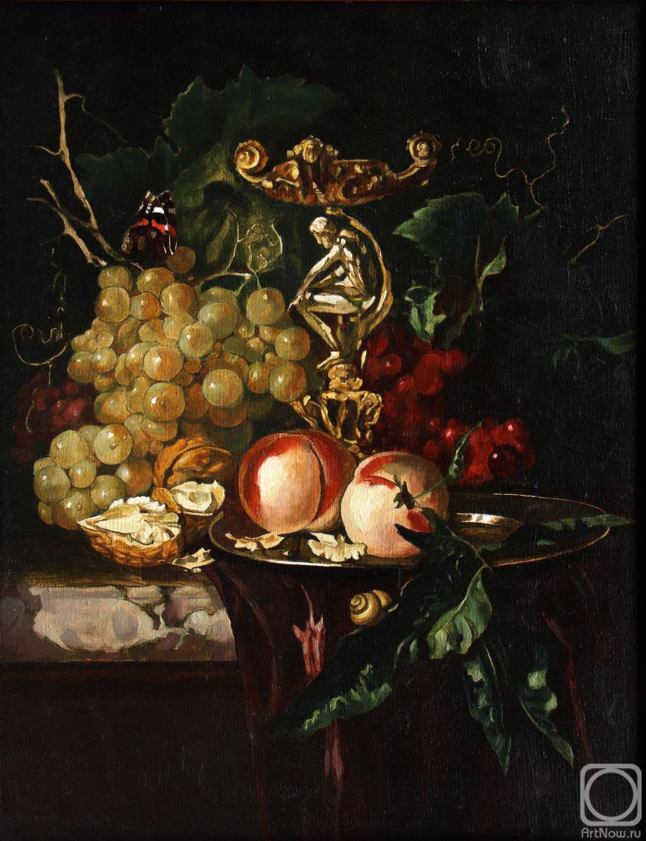 Orlov Gennady. Willem Van Alst - Still life with fruit and snail