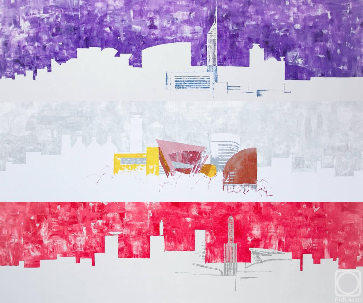 Mishustin Aleksandr. Japanese cities of Fukuoka, Kitakyushu. Saitama (triptych)