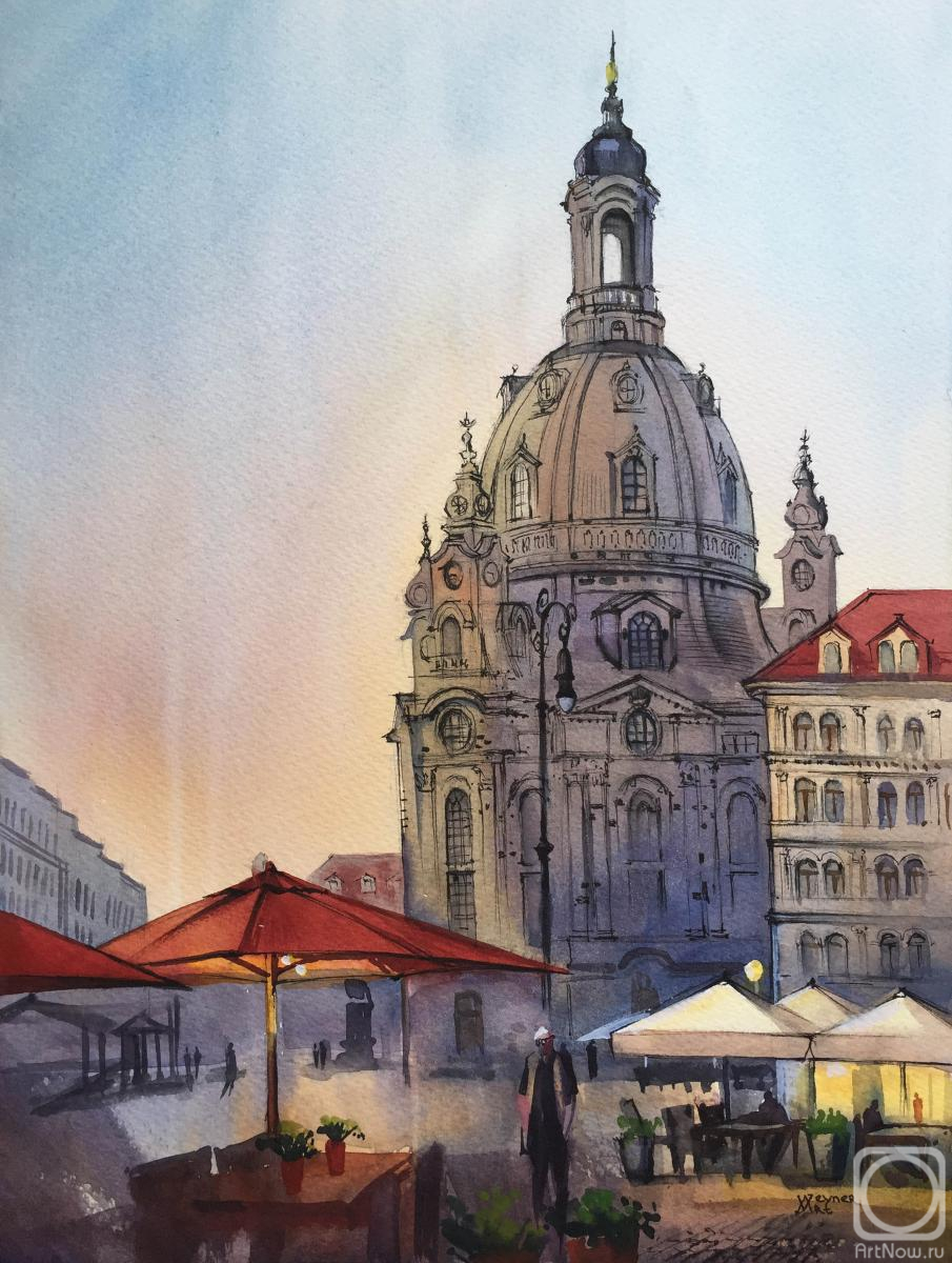 Veyner Nataliya. Evening Dresden. Watercolor cityscape