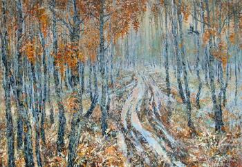 In the autumn forest (Painting With Birches). Savinova Roza