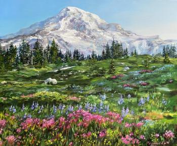 Painting Alpine meadows of Canada. Kurilovich Liudmila