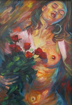 Girl with flowers. Pokryshka Sergey
