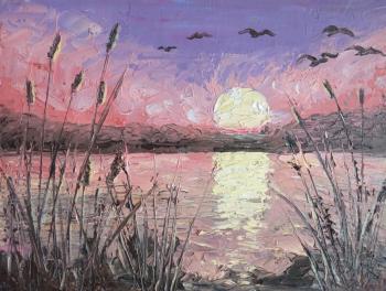 Sunset on the lake. Lazareva Olga
