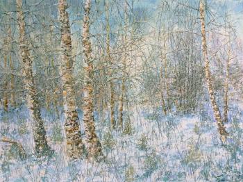 First winter day (Winter Birch Painting). Smirnov Sergey