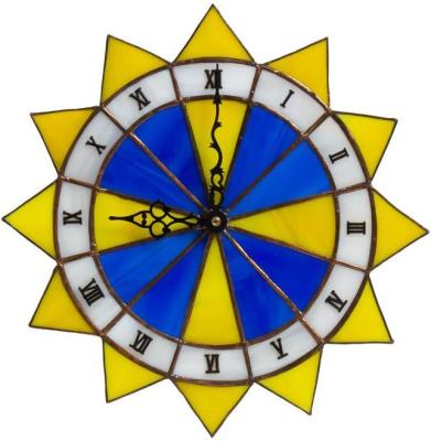 Stained glass clock "Sunny"