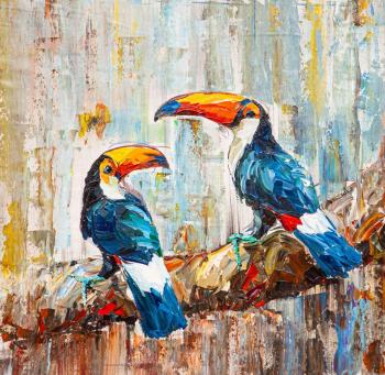 Two toucans on a branch. Rodries Jose