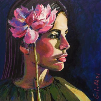 Girl with flower. Golub Anna