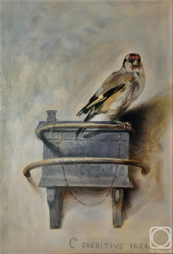 Vershinin Boris. Goldfinch", a copy of the painting by Karl Fabricius