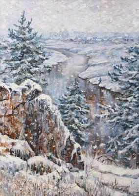 First snow. Sloboda (Paintings Of The Urals). Tyutina-Zaykova Ekaterina