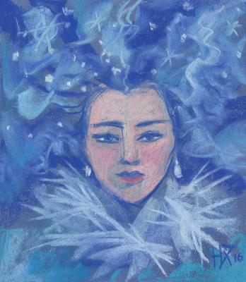 Snowgirl, fantasy art, Christmas & New Year. Horoshih Yuliya