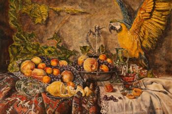Still life with parrots. Frolov Andrey