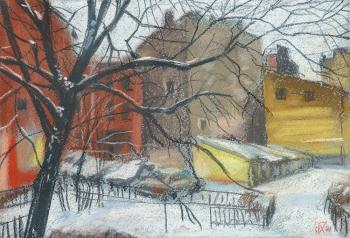 Courtyard in "Peski" District, Saint Petersburg Pastel