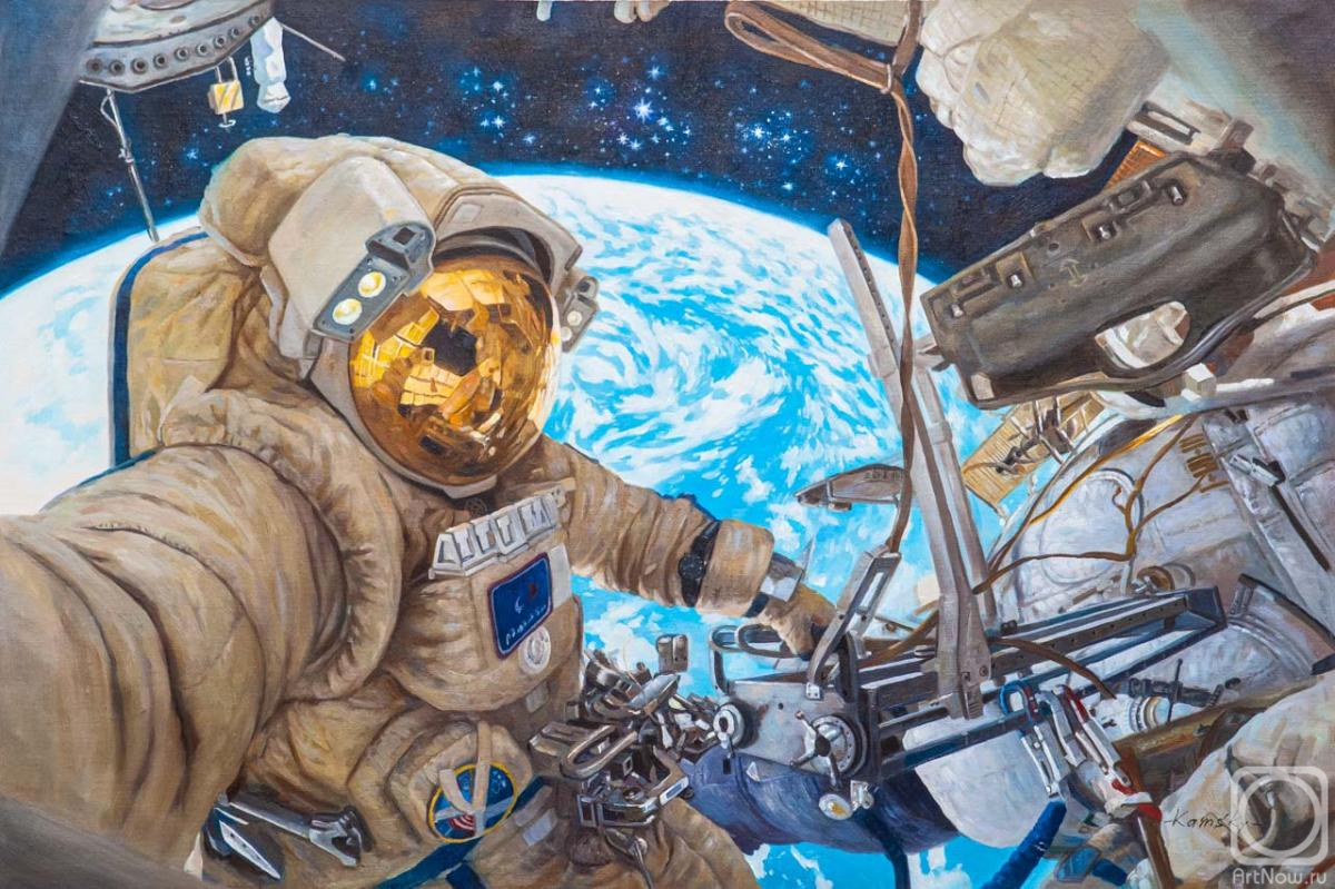 Kamskij Savelij. ISS. Spacewalk