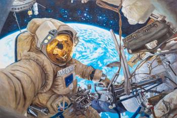 ISS. Spacewalk. Kamskij Savelij