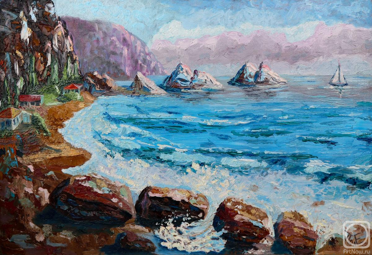 Polischuk Olga. Seascape with a sailboat